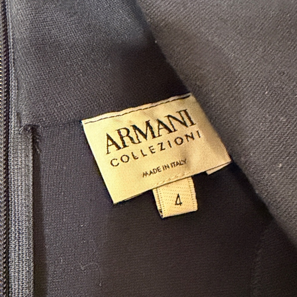 Armani Collezioni Navy Blue Long Sleeve Dress w/ Pockets 4 - Picture 5 of 9